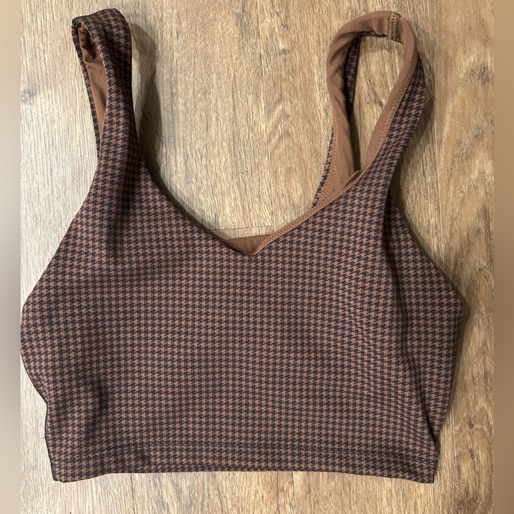 Offline by Aerie Brown Houndstooth sports bra